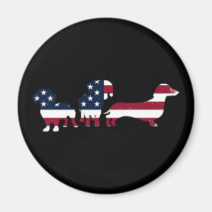 Dachshund Vierter 4. Juli Patriotische Wiener Hund Magnet