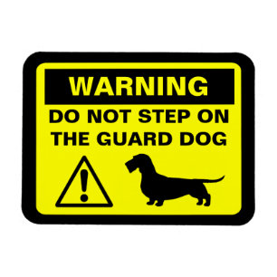 Dachshund Wachhund Warnung (Drahthaar-Doxie) Magnet