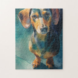 Dachshund-Wasserfarbenporträt