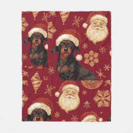 Dachshund Weihnachten Fleecedecke