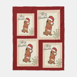 Dachshund Weihnachten Fleecedecke