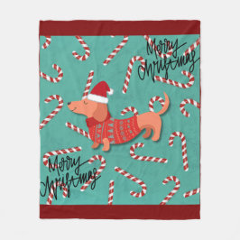 Dachshund Weihnachten Fleecedecke