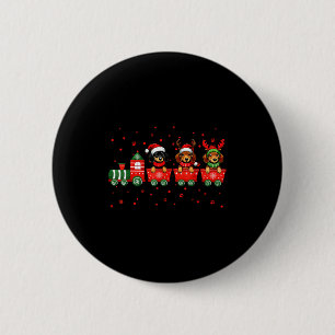 Dachshund Weihnachten Hund Lichter Santa Xmas Haus Button