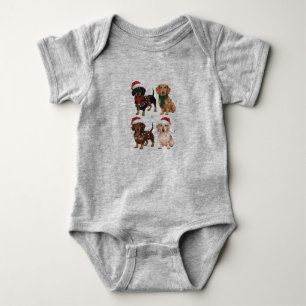 Dachshund Weihnachten Hundemama Liebhaber Xmas Ges Baby Strampler