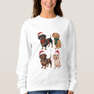 Dachshund Weihnachten Hundemama Liebhaber Xmas Ges Sweatshirt