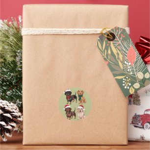 Dachshund Weihnachten Hundemutter Liebhaber Weihna Runder Aufkleber