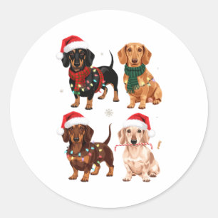 Dachshund Weihnachten Hundemutter Liebhaber Weihna Runder Aufkleber