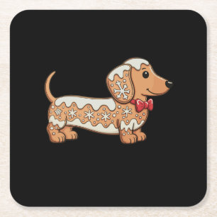 Dachshund Weihnachten Lebkuchen Weiner Hund Rechteckiger Pappuntersetzer