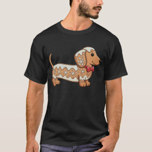 Dachshund Weihnachten Lebkuchen Wiener Hund T-Shirt