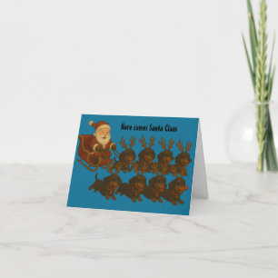 Dachshund-Weihnachts-Grußkarte gefaltet Karte