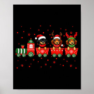 Dachshund Weihnachts Hund Lichter Santa Xmas Haust Poster