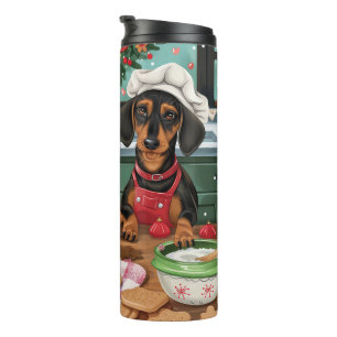 Dachshund-Weihnachtsbacken: Festliches Weihnachten Thermosbecher