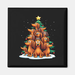 Dachshund Weihnachtsbaum Lustiger Hund Feiertag Magnet