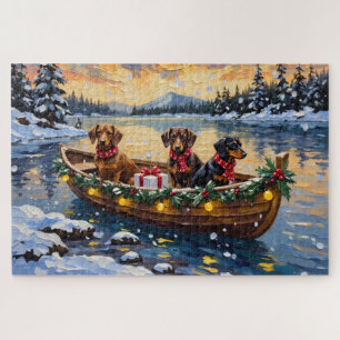 Dachshund Weihnachtsboot Urlaub