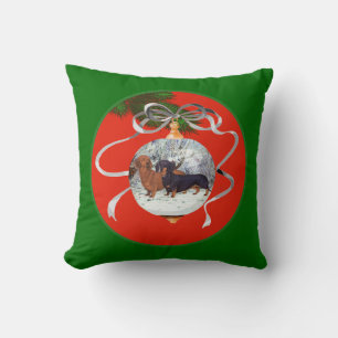 Dachshund-Weihnachtsdekoration Kissen