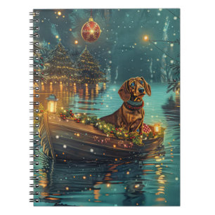 Dachshund Weihnachtsfestliche Reise Notizblock