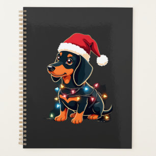 Dachshund Weihnachtslichter Santa Hut Xmas Hunde L Planer