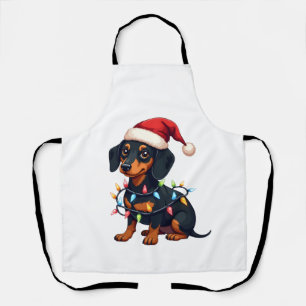 Dachshund Weihnachtslichter Santa Hut Xmas Hunde L Schürze