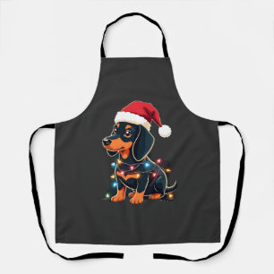 Dachshund Weihnachtslichter Santa Hut Xmas Hunde L Schürze