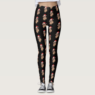 Dachshund Weihnachtsmann Hut Weihnachtslichter Hun Leggings
