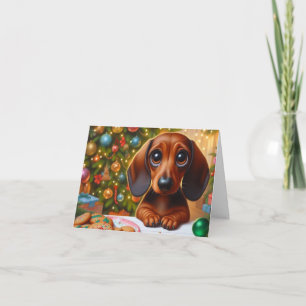 Dachshund-Weihnachtsplätzchen Feiertagskarte
