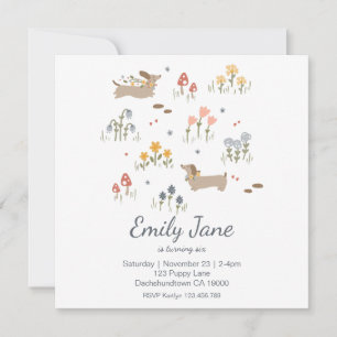 Dachshund Weiner Invitation de la fête des Amoureu