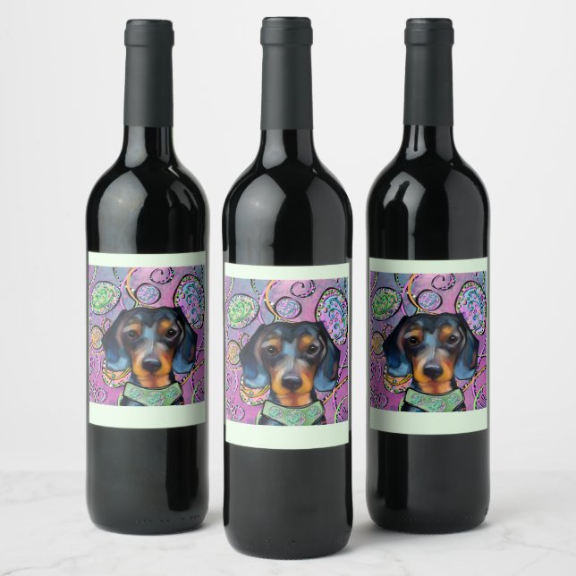 DACHSHUND  WEINETIKETT (Flaschen)