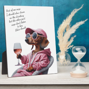 Dachshund Weintrinker Fotoplatte