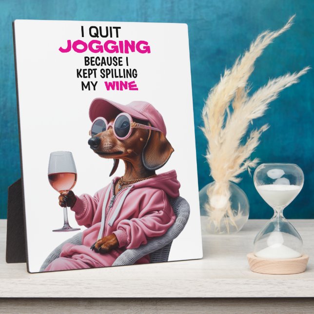 Dachshund Weintrinker Fotoplatte (Seite)