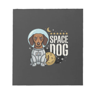 Dachshund Weltraum Hund Astronaut Vektor Notizblock