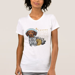 Dachshund Weltraum Hund Astronaut Vektor T-Shirt