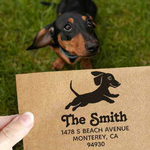Dachshund Wiener Dog Besitzer Rückkehr Gummistempel