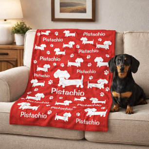 Dachshund Wiener Dog Personalisierte Decke Rot