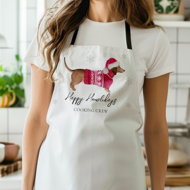 Dachshund Wiener Dog Winter Holiday Schürze (Von Creator hochgeladen)