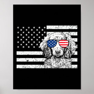 Dachshund Wiener Hund 4. Juli US-amerikanische Fla Poster