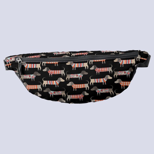 Dachshund Wiener Saucisse Chien (Dachshund Wiener Sausage Dog fun pattern fanny pack)