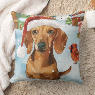 Dachshund Winter Wonderland Weihnachtsfreude Kissen