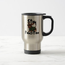 Dachshund with glasses Mug, Stay Pawsitive  Reisebecher