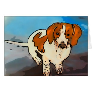 Dachshund Wurst Hund Haustier Aquarellkarte