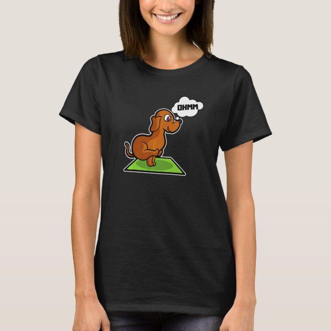 Dachshund Yoga Poses Sport Gymnastics Ohmmm Heartb T-Shirt (Vorderseite)