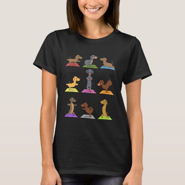 Dachshund-Yoga T-Shirt (Vorderseite)