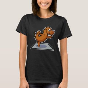 Dachshund Yoga-Übungen Sport Gymnastik Ohmmm Herz T-Shirt