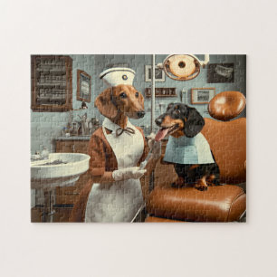 Dachshund-Zahnarzt Retro canine Zahnpflege