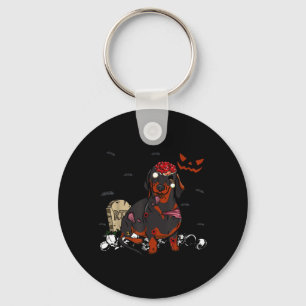 Dachshund-Zombie-Hund Lustiger Zombie-Hund Hallowe Schlüsselanhänger