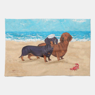 Dachshunde am Strand Handtuch