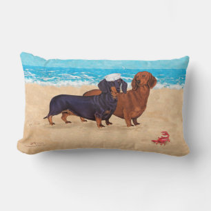 Dachshunde am Strand  Lendenkissen