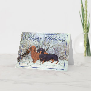 Dachshunde im Schnee Feiertagskarte