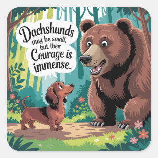 Dachshunde können klein sein quadratischer aufkleber