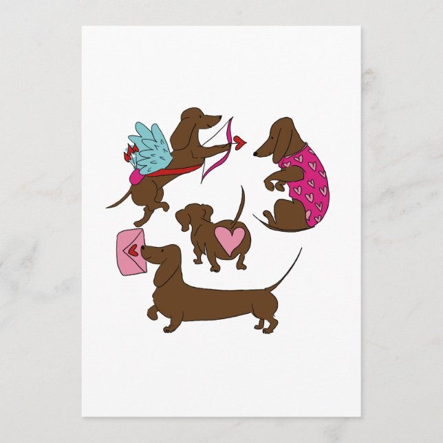 DACHSHUNDS CUPID  HINWEISKARTE (Vorderseite)