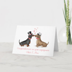 Dachshunds en amour carte fiançailles (garçon/garç